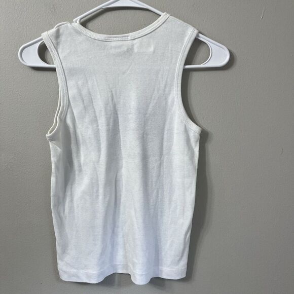 Your Move Vtg Y2K White Tank Top Flowers Graphic Boho Vintage Grunge L Womens - Picture 5 of 6